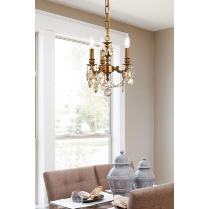 Elegant Lillie 3-Light - French Gold/Golden Teak (9103D10FG-GT-RC)