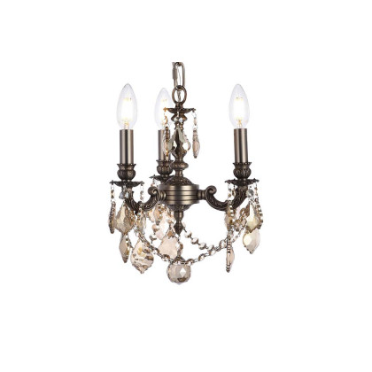 Elegant Lillie 3-Light - Pewter/Golden Teak (9103D10PW-GT-RC)