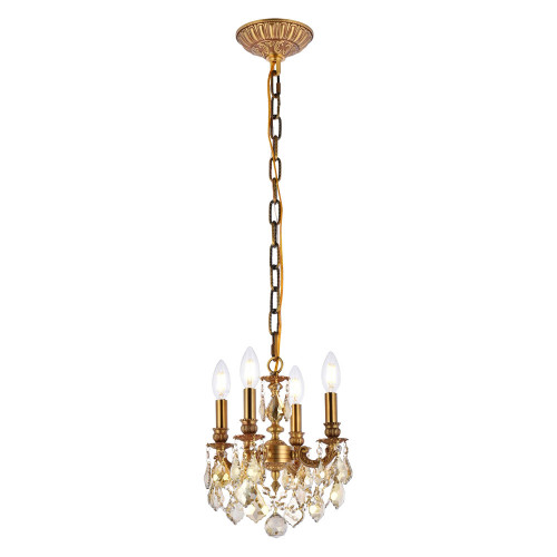 Elegant Pendant Light - French Gold/Golden Teak (9104D10FG-GT-RC)