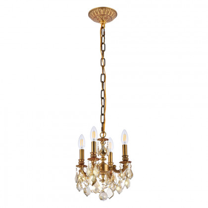 Elegant Pendant Light - French Gold/Golden Teak (9104D10FG-GT-RC)
