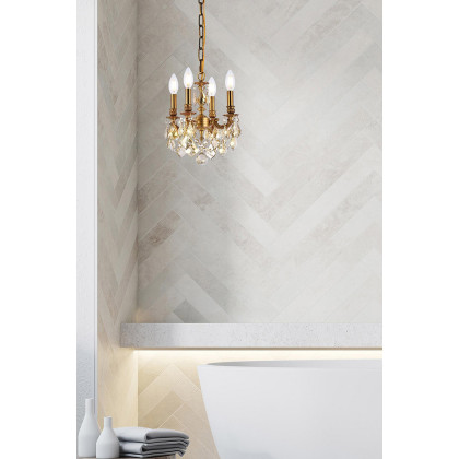 Elegant Pendant Light - French Gold/Golden Teak (9104D10FG-GT-RC)