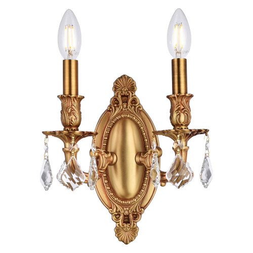 Elegant Chateau Design 2-Light 10'' Wall Sconce - French Gold (9202W9FG-RC)