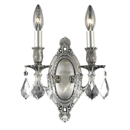 Elegant Chateau Design 2-Light 10'' Wall Sconce - Pewter (9202W9PW-RC)