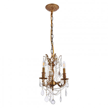 Elegant Chateau Design 3-Light 18'' Mini Chandelier - French Gold (9203D13FG-RC)