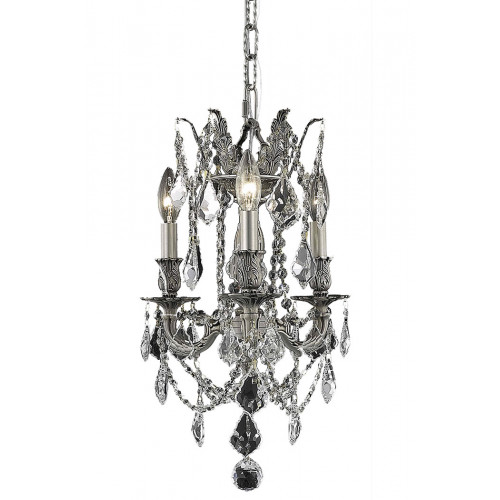 Elegant Chateau Design 3-Light 18'' Mini Chandelier - Pewter (9203D13PW-RC)