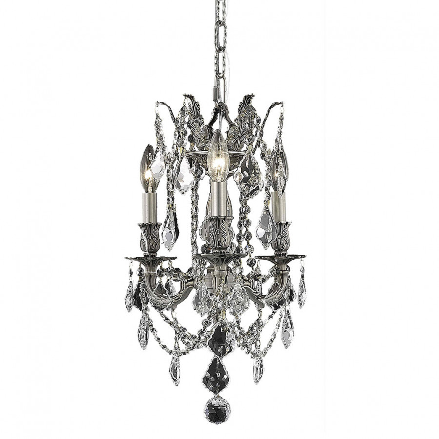 Elegant Chateau Design 3-Light 18'' Mini Chandelier - Pewter (9203D13PW-RC)