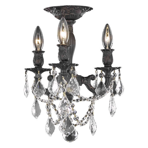 Elegant Chateau Design 3-Light 14'' Ceiling Mount - Dark Bronze (9203F13DB-RC)