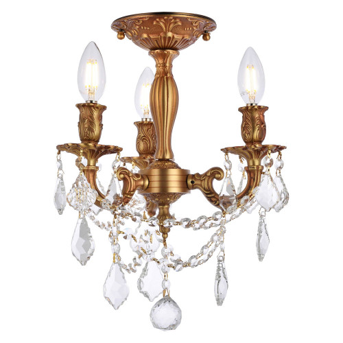 Elegant Chateau Design 3-Light 14'' Ceiling Mount - French Gold (9203F13FG-RC)