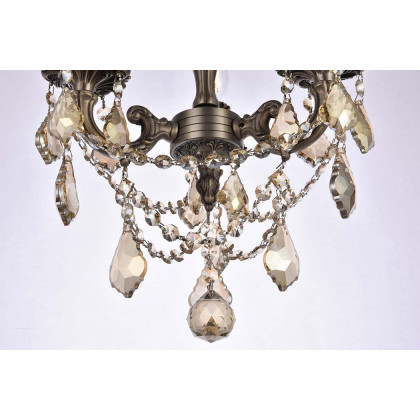 Elegant Chateau Design 3-Light 14'' Ceiling Mount - Pewter/Golden Teak (9203F13PW-GT-RC)