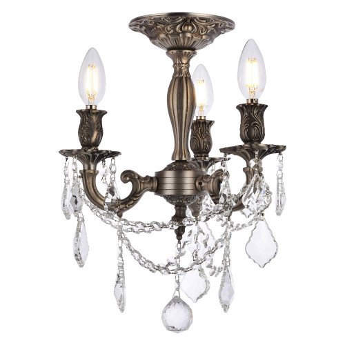 Elegant Chateau Design 3-Light 14'' Ceiling Mount - Pewter (9203F13PW-RC)
