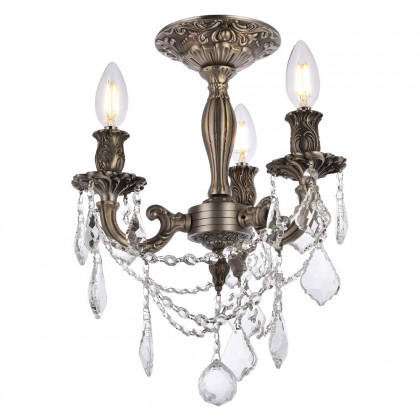 Elegant Chateau Design 3-Light 14'' Ceiling Mount - Pewter (9203F13PW-RC)