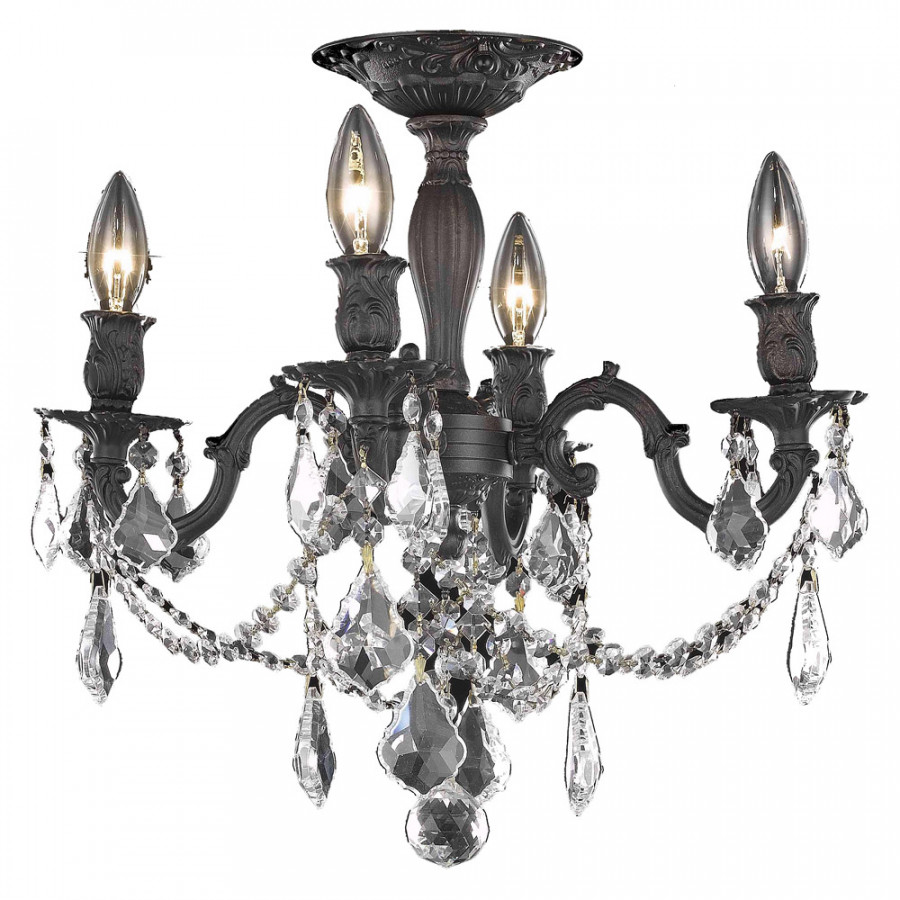 Elegant Chateau Design 4-Light 19'' Ceiling Mount - Dark Bronze (9204F17DB-RC)