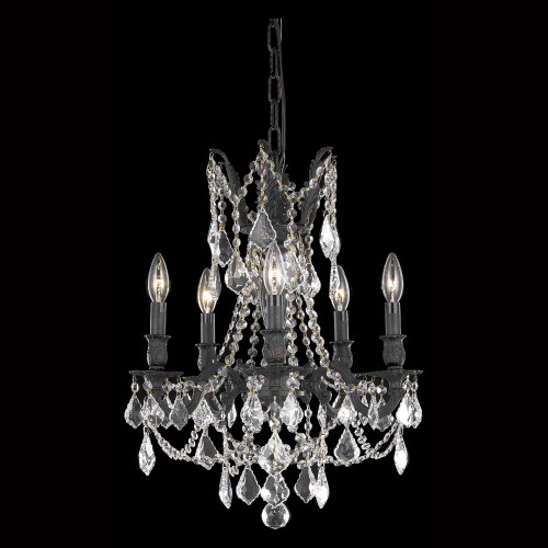 Elegant Chateau Design 5-Light 19'' Mini Chandelier - Dark Bronze (9205D18DB-RC)