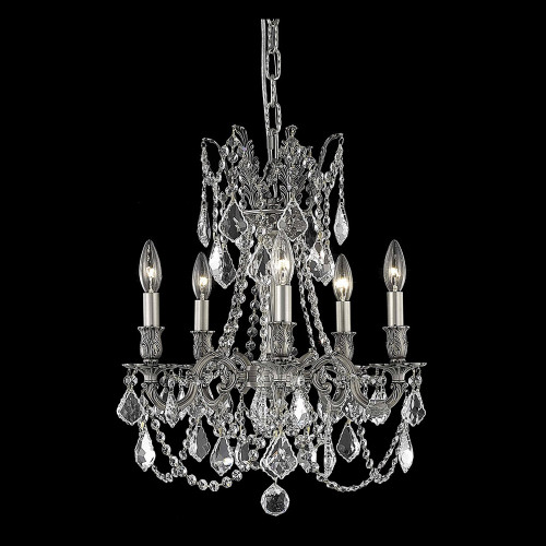 Elegant Chateau Design 5-Light 19'' Mini Chandelier - Pewter (9205D18PW-RC)