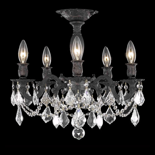 Elegant Chateau Design 5-Light 18'' Ceiling Mount - Dark Bronze (9205F18DB-RC)