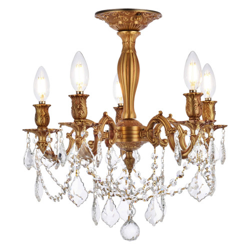 Elegant Chateau Design 5-Light 18'' Ceiling Mount - French Gold (9205F18FG-RC)