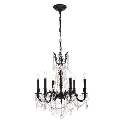 Elegant Chateau Design 6-Light 26'' Chandelier - Dark Bronze (9206D23DB-RC)