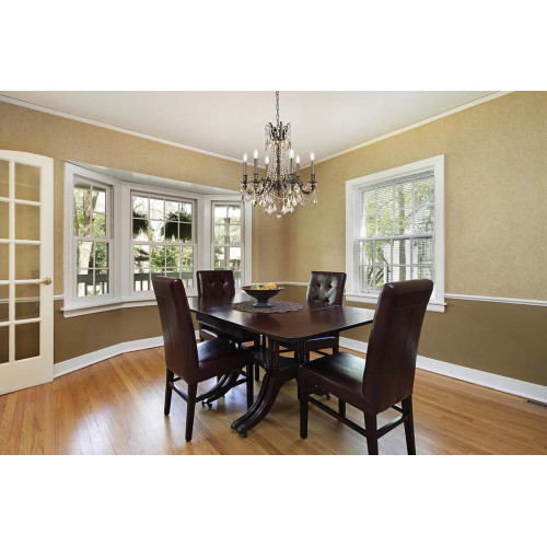 Elegant Chateau Design 6-Light 26'' Chandelier - Pewter/Golden Teak (9206D23PW-GT-RC)