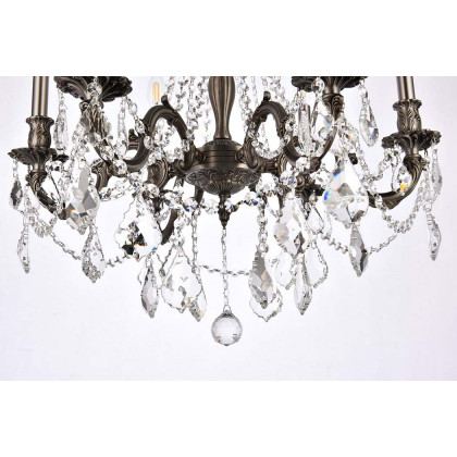 Elegant Chateau Design 6-Light 26'' Chandelier - Pewter (9206D23PW-RC)
