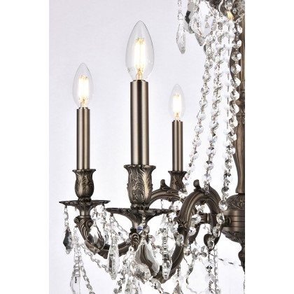 Elegant Chateau Design 6-Light 26'' Chandelier - Pewter (9206D23PW-RC)