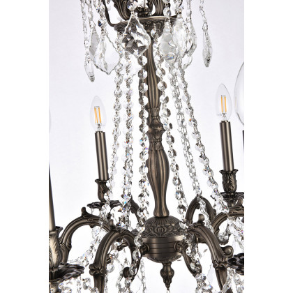 Elegant Chateau Design 6-Light 26'' Chandelier - Pewter (9206D23PW-RC)