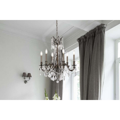 Elegant Chateau Design 6-Light 26'' Chandelier - Pewter (9206D23PW-RC)
