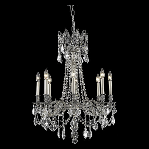 Elegant Chateau Design 8-Light 30'' Chandelier - Pewter (9208D24PW-RC)