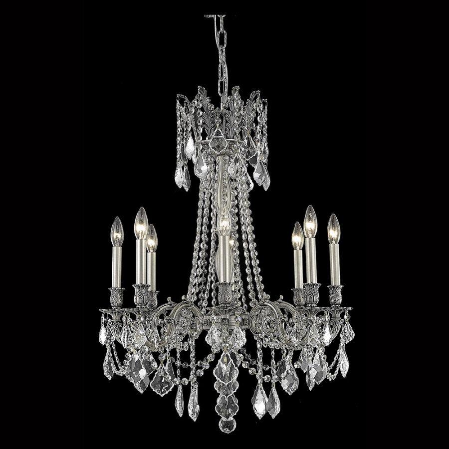 Elegant Chateau Design 8-Light 30'' Chandelier - Pewter (9208D24PW-RC)