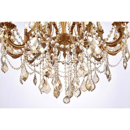 Elegant Chateau Design 10-Light 31'' Chandelier - French Gold/Golden Teak (9210D28FG-GT-RC)