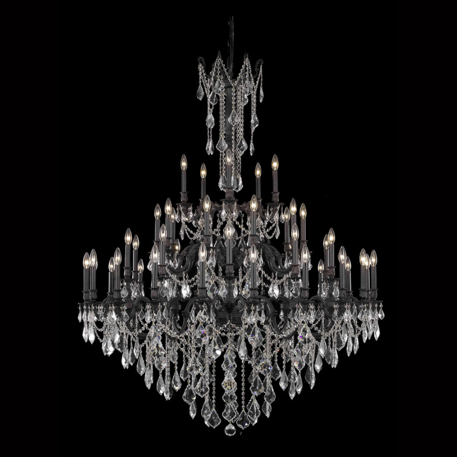 Elegant Chateau Design 45-Light 66'' Chandelier - Dark Bronze/Golden Teak (9245G54DB-GT-RC)