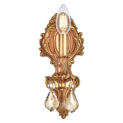 Elegant Wall Sconce - French Gold/Golden Teak (9601W5FG-GT-RC)