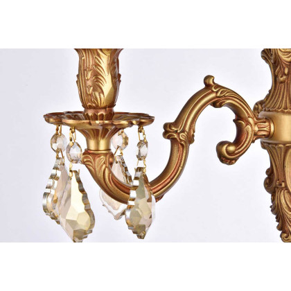 Elegant Wall Sconce - French Gold/Golden Teak (9601W5FG-GT-RC)