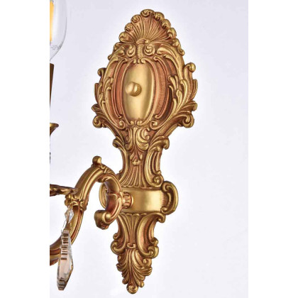 Elegant Wall Sconce - French Gold/Golden Teak (9601W5FG-GT-RC)