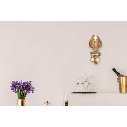 Elegant Wall Sconce - French Gold/Golden Teak (9601W5FG-GT-RC)