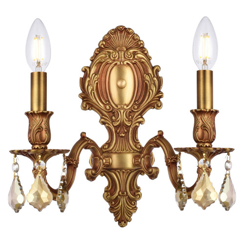 Elegant Wall Sconce - French Gold/Golden Teak (9602W10FG-GT-RC)