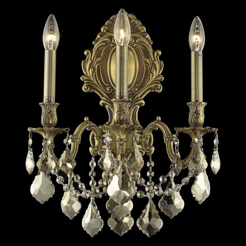 Elegant Wall Sconce - French Gold/Golden Teak (9603W14FG-GT-RC)