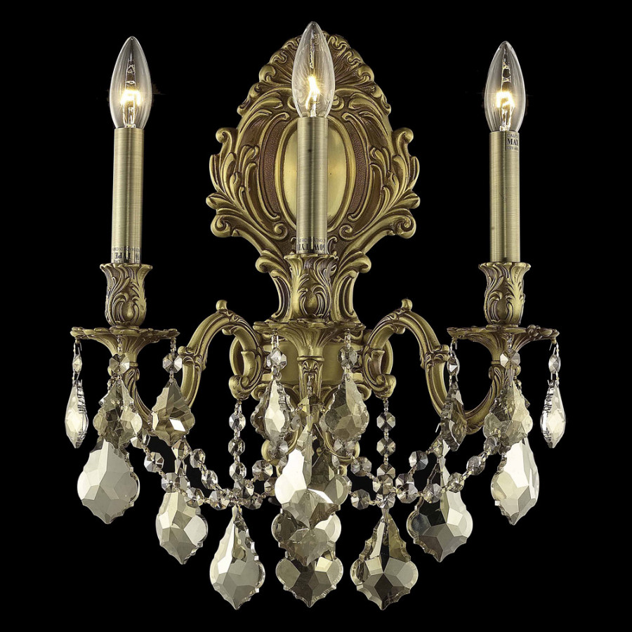 Elegant Wall Sconce - French Gold/Golden Teak (9603W14FG-GT-RC)