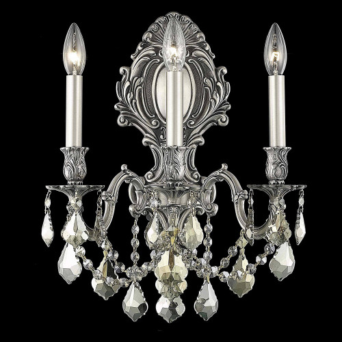 Elegant Wall Sconce - Pewter/Golden Teak (9603W14PW-GT-RC)