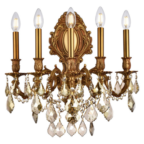 Elegant Wall Sconce - French Gold/Golden Teak (9605W21FG-GT-RC)