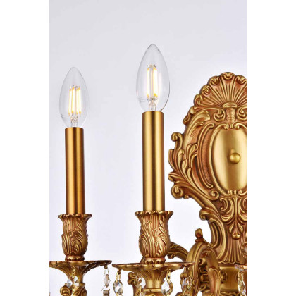 Elegant Wall Sconce - French Gold/Golden Teak (9605W21FG-GT-RC)