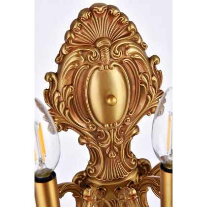 Elegant Wall Sconce - French Gold/Golden Teak (9605W21FG-GT-RC)