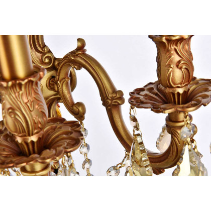 Elegant Wall Sconce - French Gold/Golden Teak (9605W21FG-GT-RC)
