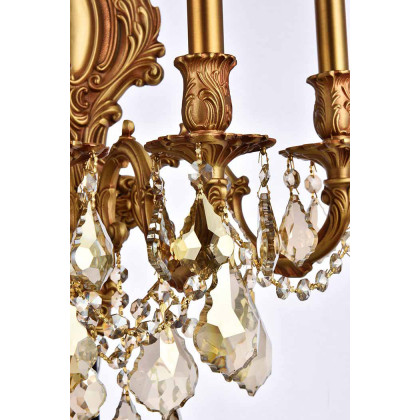 Elegant Wall Sconce - French Gold/Golden Teak (9605W21FG-GT-RC)