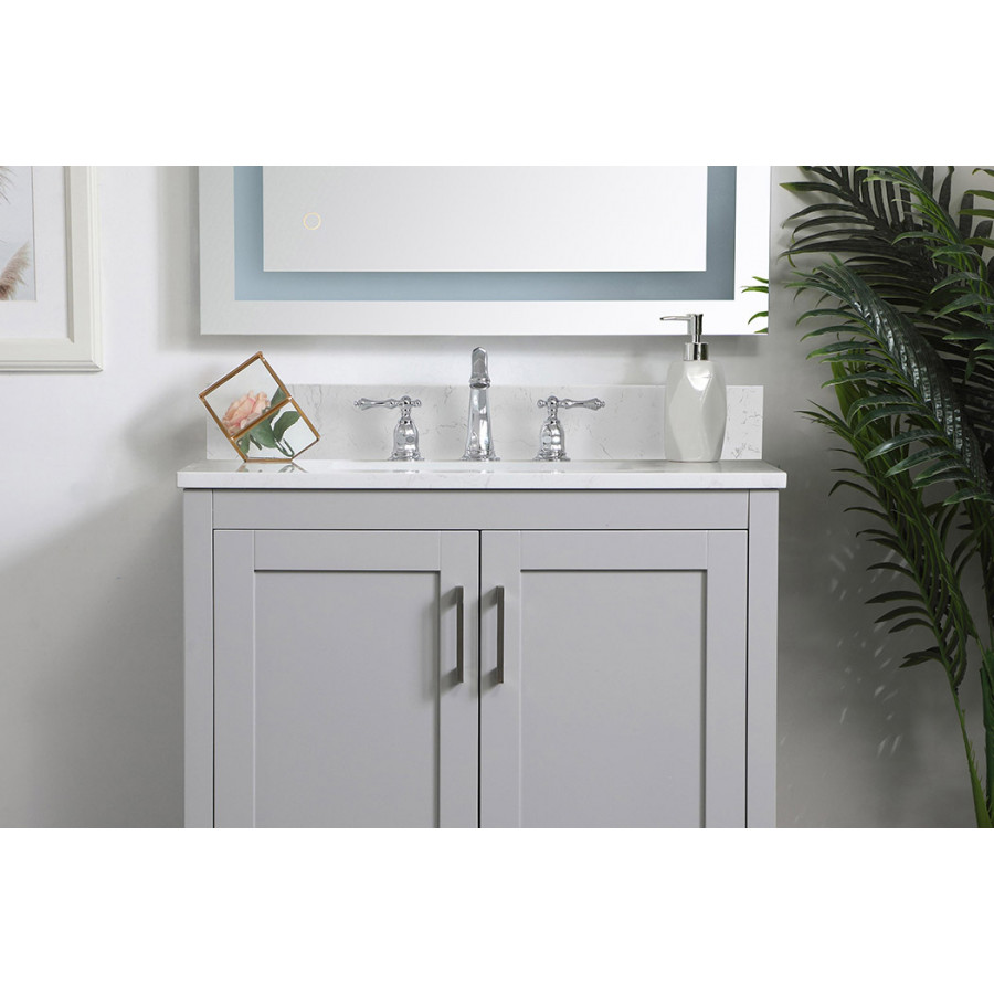 Elegant Backsplash - White Marble, D 30" (BS1130CW)