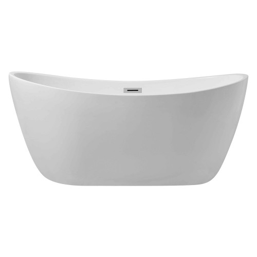 Elegant Soaking Double Slipper Bathtub - White, D 54" (BT10354GW)