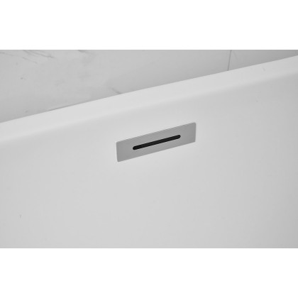 Elegant Soaking Double Slipper Bathtub - White, D 54" (BT10354GW)