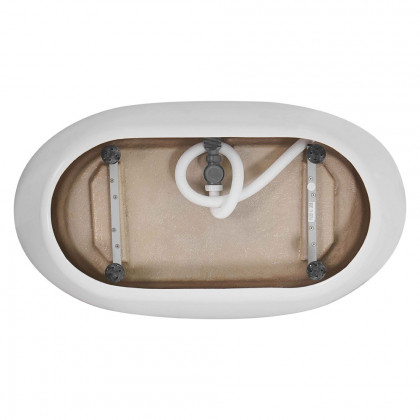 Elegant Soaking Double Slipper Bathtub - White, D 54" (BT10354GW)