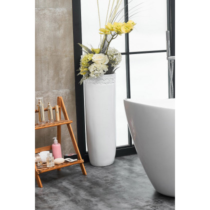 Elegant Soaking Double Slipper Bathtub - White, D 54" (BT10354GW)
