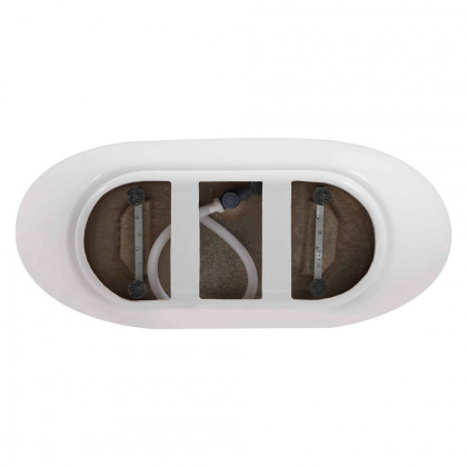 Elegant Soaking Double Slipper Bathtub - White, D 62" (BT10362GW)