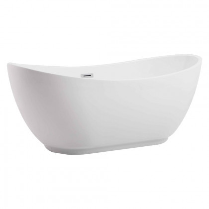 Elegant Soaking Double Slipper Bathtub - White, D 62" (BT10362GW)